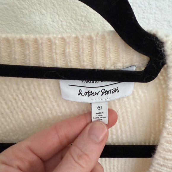 & OTHER STORIES Cropped Cable Knit Cardigan SZ: small - Picture 5 of 7